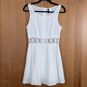 H&M skater mini dress with appliqué waist